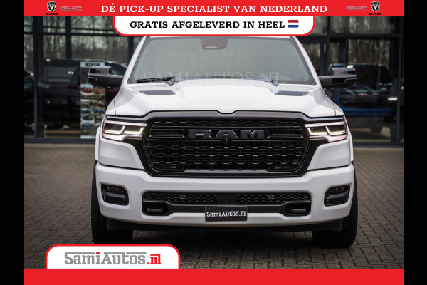 Dodge Ram 1500 LIMITED NIGHT H.O 540PK 706 Nm | XB9 | MASSAGE | BOM VOL | PWD IVORY | CREW CAB | DUBBELE CABINE | GRIJSKENTEKEN | 5 PERSOONS | DE MEEST LUXUEUZE en BEGEERDE Pick-up | VOORRAAD NR 2351 - 7478