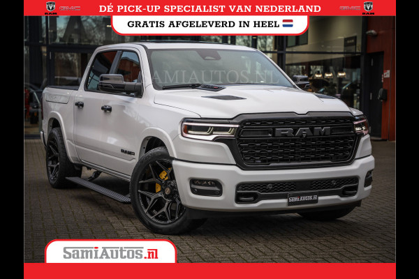 Dodge Ram 1500 LIMITED NIGHT H.O 540PK 706 Nm | XB9 | MASSAGE | BOM VOL | PWD IVORY | CREW CAB | DUBBELE CABINE | GRIJSKENTEKEN | 5 PERSOONS | DE MEEST LUXUEUZE en BEGEERDE Pick-up | VOORRAAD NR 2351 - 7478