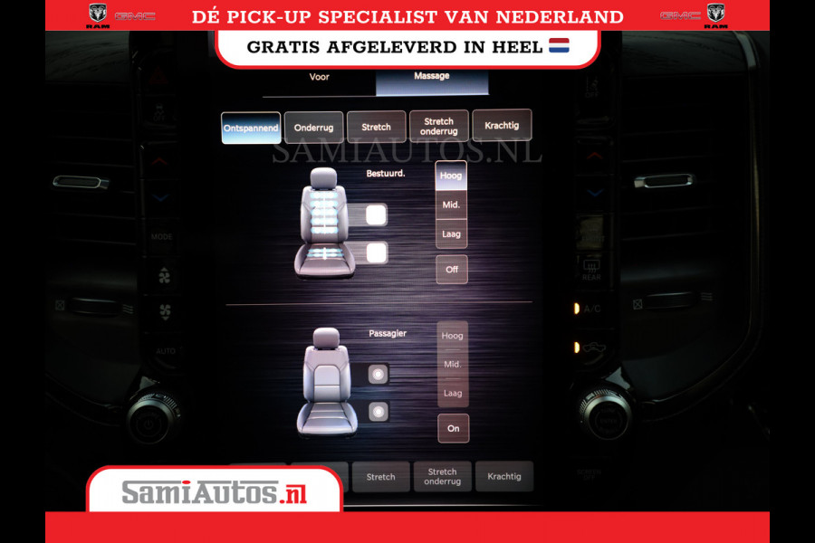 Dodge Ram 1500 LIMITED NIGHT H.O 540PK 706 Nm | XB9 | MASSAGE | BOM VOL | PWD IVORY | CREW CAB | DUBBELE CABINE | GRIJSKENTEKEN | 5 PERSOONS | DE MEEST LUXUEUZE en BEGEERDE Pick-up | VOORRAAD NR 2351 - 7478