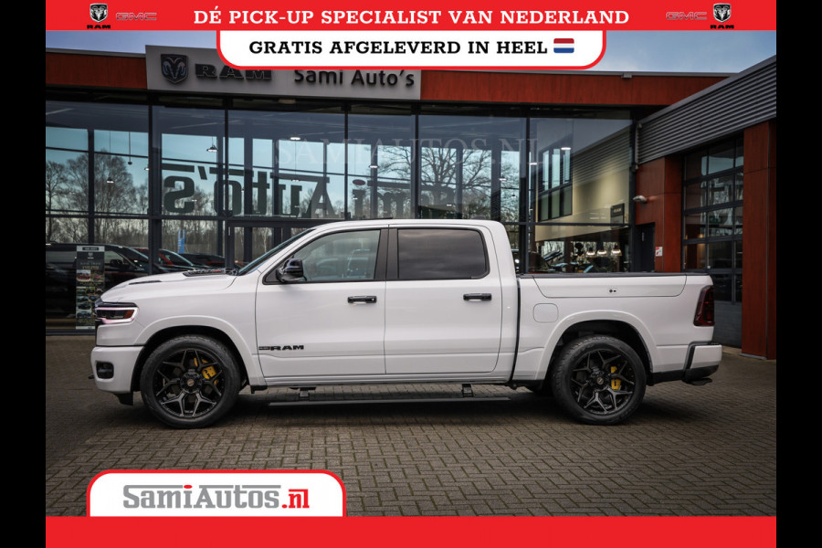 Dodge Ram 1500 LIMITED NIGHT H.O 540PK 706 Nm | XB9 | MASSAGE | BOM VOL | PWD IVORY | CREW CAB | DUBBELE CABINE | GRIJSKENTEKEN | 5 PERSOONS | DE MEEST LUXUEUZE en BEGEERDE Pick-up | VOORRAAD NR 2351 - 7478