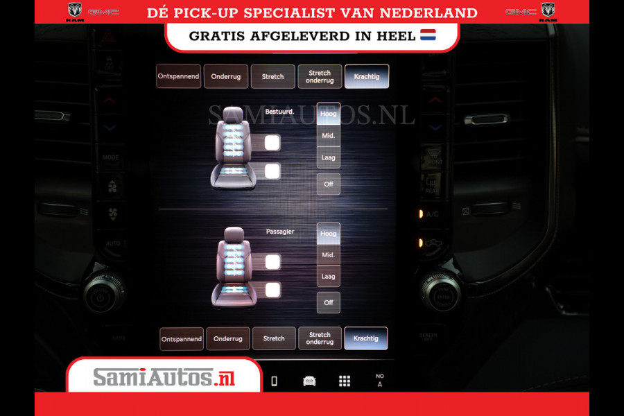 Dodge Ram 1500 LIMITED NIGHT H.O 540PK 706 Nm | XB9 | MASSAGE | BOM VOL | PWD IVORY | CREW CAB | DUBBELE CABINE | GRIJSKENTEKEN | 5 PERSOONS | DE MEEST LUXUEUZE en BEGEERDE Pick-up | VOORRAAD NR 2351 - 7478