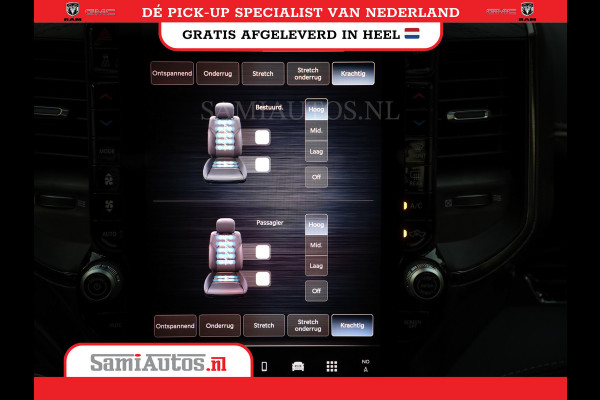 Dodge Ram 1500 LIMITED NIGHT H.O 540PK 706 Nm | XB9 | MASSAGE | BOM VOL | PWD IVORY | CREW CAB | DUBBELE CABINE | GRIJSKENTEKEN | 5 PERSOONS | DE MEEST LUXUEUZE en BEGEERDE Pick-up | VOORRAAD NR 2351 - 7478