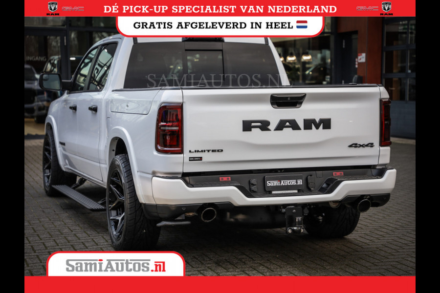 Dodge Ram 1500 LIMITED NIGHT H.O 540PK 706 Nm | XB9 | MASSAGE | BOM VOL | PWD IVORY | CREW CAB | DUBBELE CABINE | GRIJSKENTEKEN | 5 PERSOONS | DE MEEST LUXUEUZE en BEGEERDE Pick-up | VOORRAAD NR 2351 - 7478