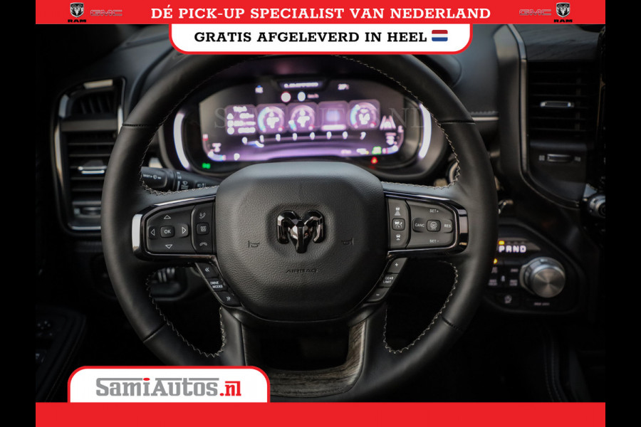 Dodge Ram 1500 LIMITED NIGHT H.O 540PK 706 Nm | XB9 | MASSAGE | BOM VOL | PWD IVORY | CREW CAB | DUBBELE CABINE | GRIJSKENTEKEN | 5 PERSOONS | DE MEEST LUXUEUZE en BEGEERDE Pick-up | VOORRAAD NR 2351 - 7478