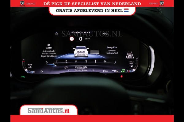 Dodge Ram 1500 LIMITED NIGHT H.O 540PK 706 Nm | XB9 | MASSAGE | BOM VOL | PWD IVORY | CREW CAB | DUBBELE CABINE | GRIJSKENTEKEN | 5 PERSOONS | DE MEEST LUXUEUZE en BEGEERDE Pick-up | VOORRAAD NR 2351 - 7478