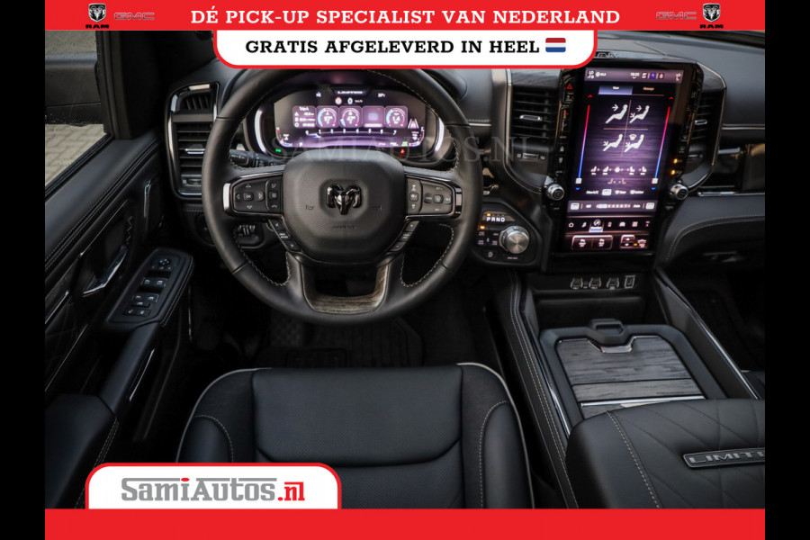 Dodge Ram 1500 LIMITED NIGHT H.O 540PK 706 Nm | XB9 | MASSAGE | BOM VOL | PWD IVORY | CREW CAB | DUBBELE CABINE | GRIJSKENTEKEN | 5 PERSOONS | DE MEEST LUXUEUZE en BEGEERDE Pick-up | VOORRAAD NR 2351 - 7478