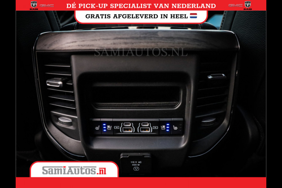 Dodge Ram 1500 LIMITED NIGHT H.O 540PK 706 Nm | XB9 | MASSAGE | BOM VOL | PWD IVORY | CREW CAB | DUBBELE CABINE | GRIJSKENTEKEN | 5 PERSOONS | DE MEEST LUXUEUZE en BEGEERDE Pick-up | VOORRAAD NR 2351 - 7478