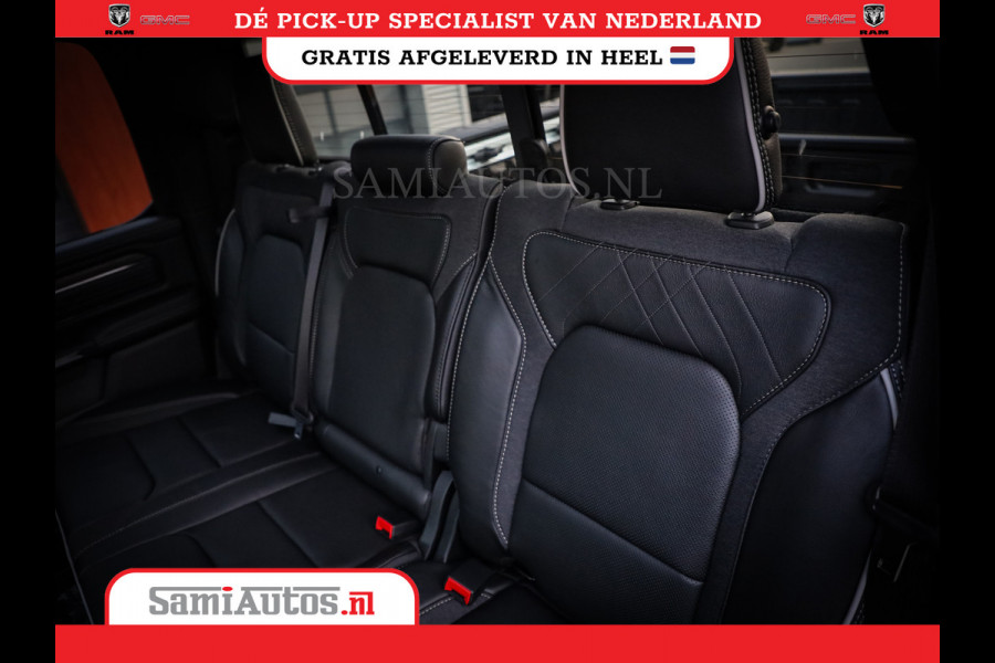 Dodge Ram 1500 LIMITED NIGHT H.O 540PK 706 Nm | XB9 | MASSAGE | BOM VOL | PWD IVORY | CREW CAB | DUBBELE CABINE | GRIJSKENTEKEN | 5 PERSOONS | DE MEEST LUXUEUZE en BEGEERDE Pick-up | VOORRAAD NR 2351 - 7478