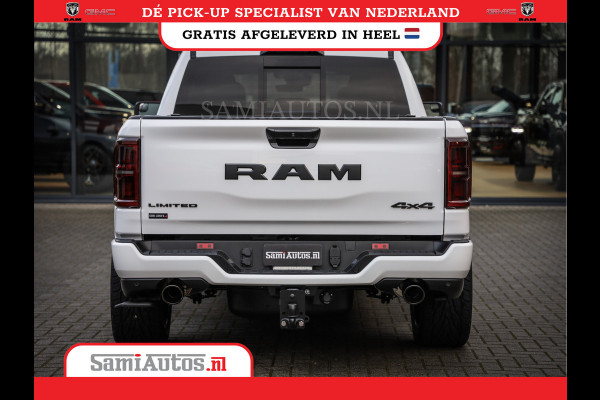 Dodge Ram 1500 LIMITED NIGHT H.O 540PK 706 Nm | XB9 | MASSAGE | BOM VOL | PWD IVORY | CREW CAB | DUBBELE CABINE | GRIJSKENTEKEN | 5 PERSOONS | DE MEEST LUXUEUZE en BEGEERDE Pick-up | VOORRAAD NR 2351 - 7478