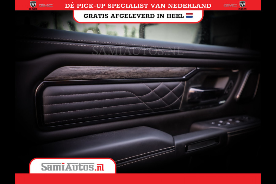 Dodge Ram 1500 LIMITED NIGHT H.O 540PK 706 Nm | XB9 | MASSAGE | BOM VOL | PWD IVORY | CREW CAB | DUBBELE CABINE | GRIJSKENTEKEN | 5 PERSOONS | DE MEEST LUXUEUZE en BEGEERDE Pick-up | VOORRAAD NR 2351 - 7478