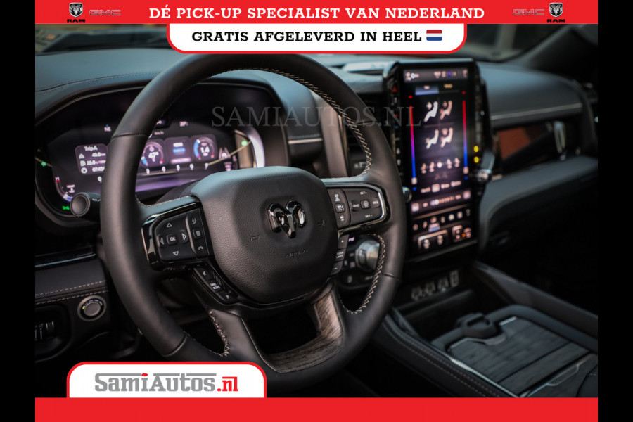 Dodge Ram 1500 LIMITED NIGHT H.O 540PK 706 Nm | XB9 | MASSAGE | BOM VOL | PWD IVORY | CREW CAB | DUBBELE CABINE | GRIJSKENTEKEN | 5 PERSOONS | DE MEEST LUXUEUZE en BEGEERDE Pick-up | VOORRAAD NR 2351 - 7478