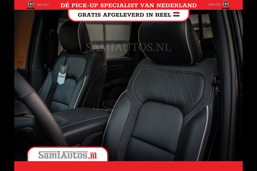 Dodge Ram 1500 LIMITED NIGHT H.O 540PK 706 Nm | XB9 | MASSAGE | BOM VOL | PWD IVORY | CREW CAB | DUBBELE CABINE | GRIJSKENTEKEN | 5 PERSOONS | DE MEEST LUXUEUZE en BEGEERDE Pick-up | VOORRAAD NR 2351 - 7478