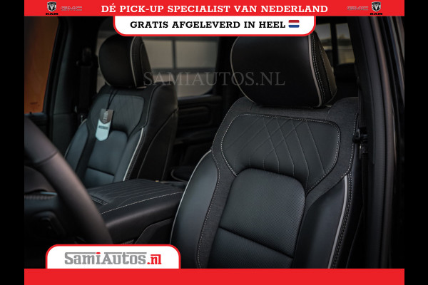 Dodge Ram 1500 LIMITED NIGHT H.O 540PK 706 Nm | XB9 | MASSAGE | BOM VOL | PWD IVORY | CREW CAB | DUBBELE CABINE | GRIJSKENTEKEN | 5 PERSOONS | DE MEEST LUXUEUZE en BEGEERDE Pick-up | VOORRAAD NR 2351 - 7478