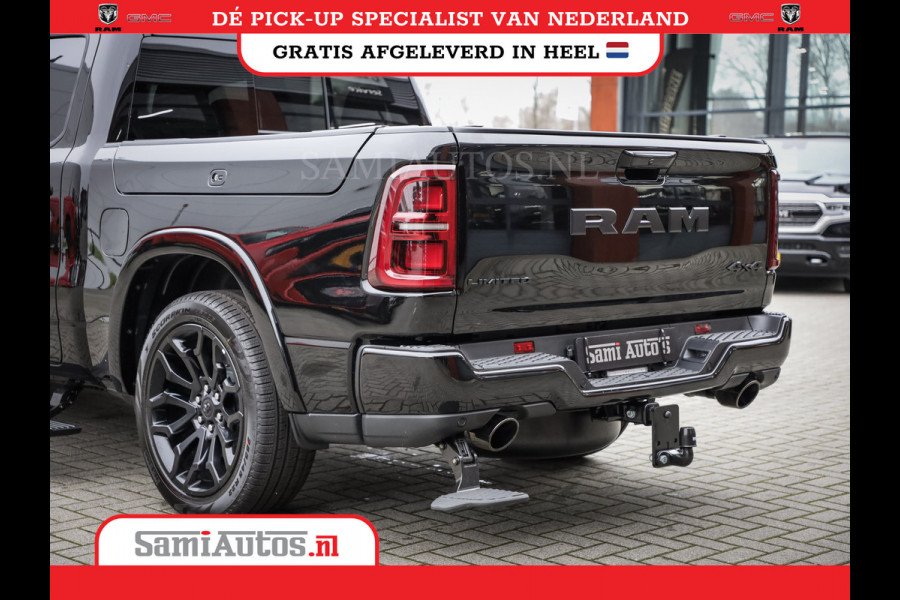 Dodge Ram 1500 LIMITED NIGHT 540PK 706 Nm HIGH OUTPUT | XB9 | MASSAGE | BOM VOL | CREW CAB | DUBBELE CABINE | GRIJSKENTEKEN | DE MEEST LUXUEUZE en BEGEERDE Pick-up VOORRAAD NR 2354 - 3380
