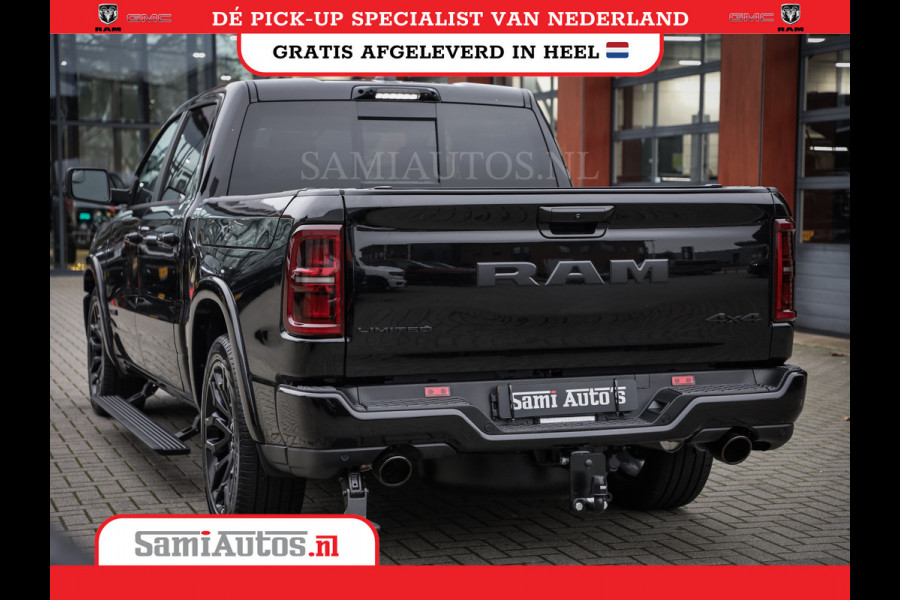 Dodge Ram 1500 LIMITED NIGHT 540PK 706 Nm HIGH OUTPUT | XB9 | MASSAGE | BOM VOL | CREW CAB | DUBBELE CABINE | GRIJSKENTEKEN | DE MEEST LUXUEUZE en BEGEERDE Pick-up VOORRAAD NR 2354 - 3380