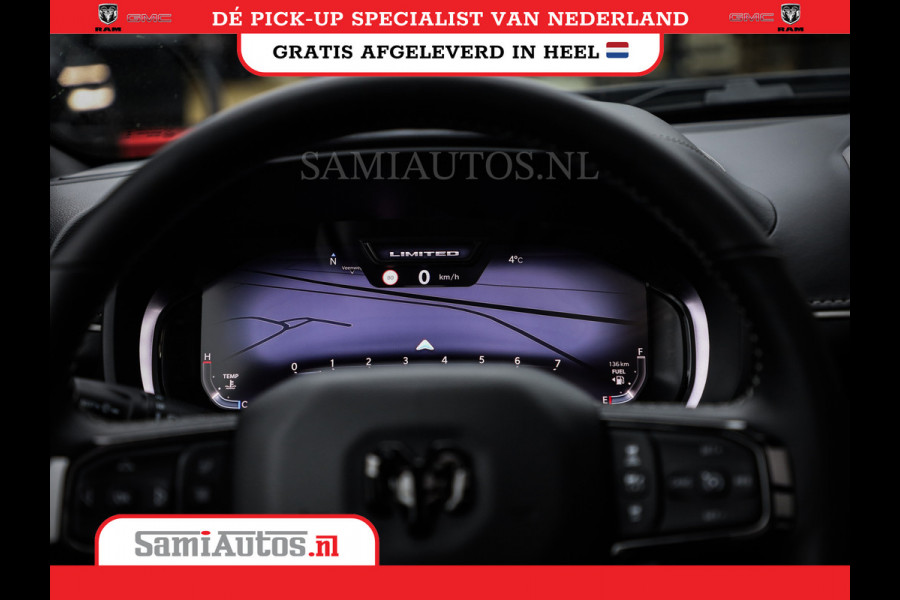 Dodge Ram 1500 LIMITED NIGHT 540PK 706 Nm HIGH OUTPUT | XB9 | MASSAGE | BOM VOL | CREW CAB | DUBBELE CABINE | GRIJSKENTEKEN | DE MEEST LUXUEUZE en BEGEERDE Pick-up VOORRAAD NR 2354 - 3380