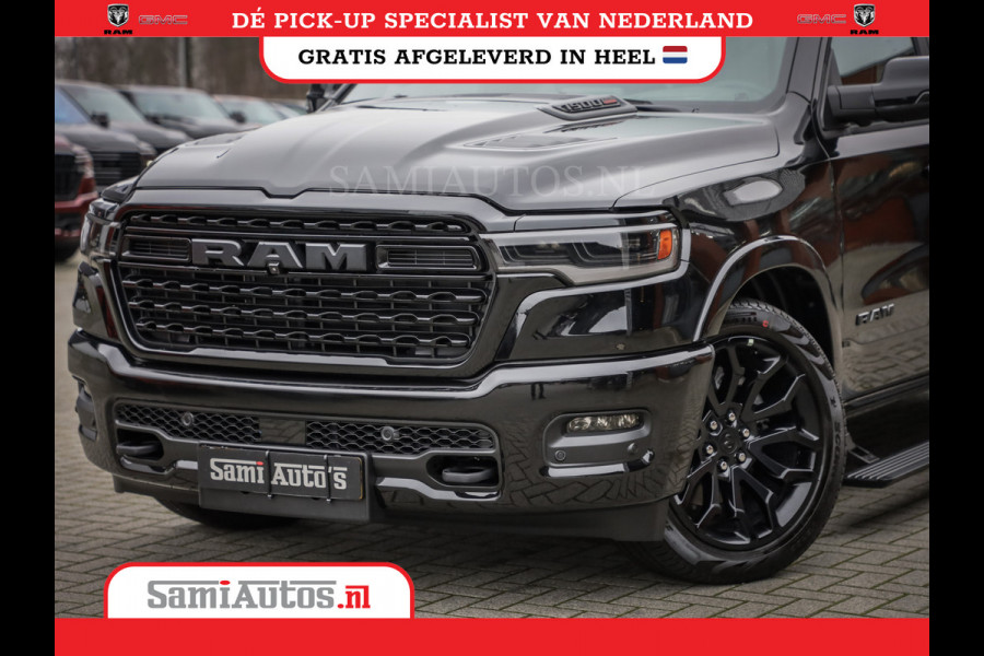 Dodge Ram 1500 LIMITED NIGHT 540PK 706 Nm HIGH OUTPUT | XB9 | MASSAGE | BOM VOL | CREW CAB | DUBBELE CABINE | GRIJSKENTEKEN | DE MEEST LUXUEUZE en BEGEERDE Pick-up VOORRAAD NR 2354 - 3380