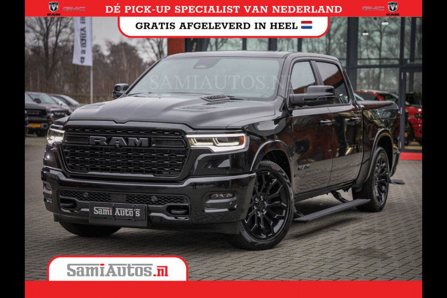 Dodge Ram 1500 LIMITED NIGHT H.O 540PK 706 Nm | XB9 | MASSAGE | BOM VOL | CREW CAB | DUBBELE CABINE | GRIJSKENTEKEN | DE MEEST LUXUEUZE en BEGEERDE Pick-up VOORRAAD NR 2355 - 5149
