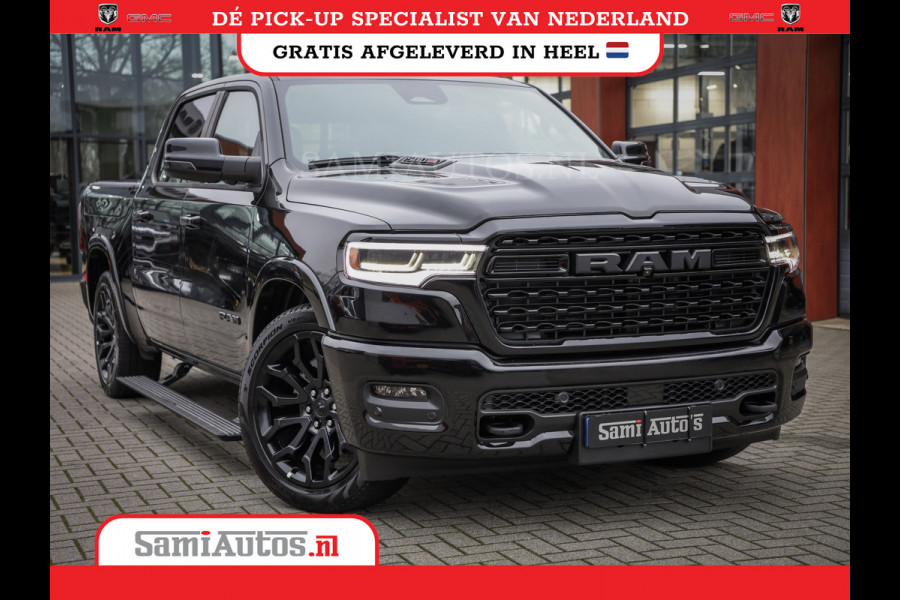 Dodge Ram 1500 LIMITED NIGHT H.O 540PK 706 Nm | XB9 | MASSAGE | BOM VOL | CREW CAB | DUBBELE CABINE | GRIJSKENTEKEN | DE MEEST LUXUEUZE en BEGEERDE Pick-up VOORRAAD NR 2355 - 5149