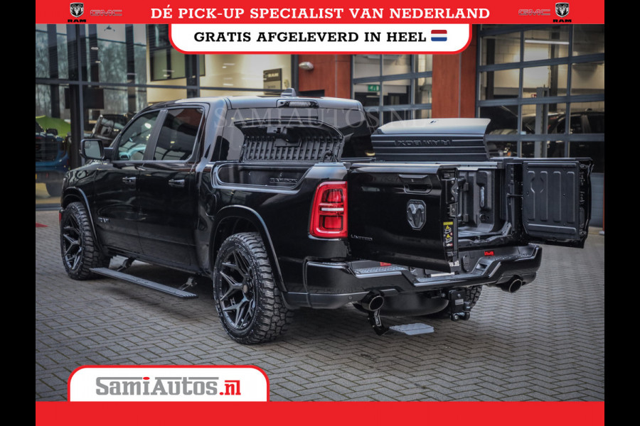 Dodge Ram 1500 LIMITED NIGHT H.O 540PK 706 Nm 2025 | XB9 | MASSAGE | BOM VOL | CREW CAB | DUBBELE CABINE | GRIJSKENTEKEN | 5 PERSOONS | DE MEEST LUXUEUZE en BEGEERDE Pick-up VOORRAAD NR 2348 - 5158