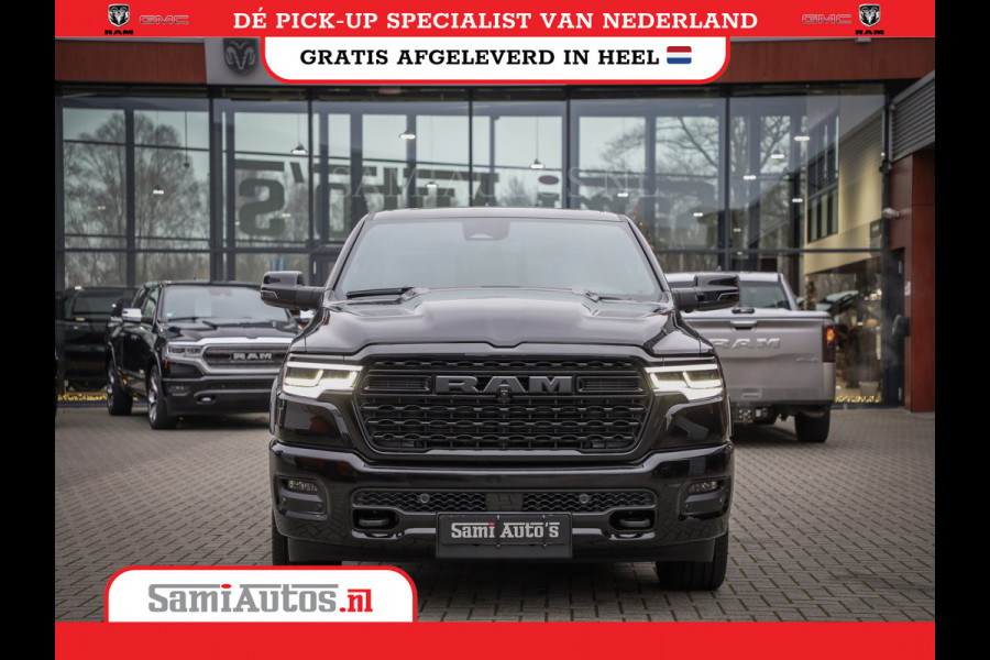 Dodge Ram 1500 LIMITED NIGHT DE MEEST LUXUEUZE PICK UP HIGH OUTPUT H.O 540PK 706 Nm 2025 | XB9 | MASSAGE | BOM VOL | CREW CAB | DUBBELE CABINE | GRIJSKENTEKEN | VOORRAAD NR 2331 - 5133
