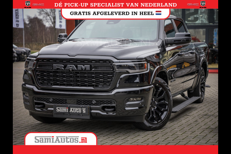 Dodge Ram 1500 LIMITED DE MEEST LUXUEUZE PICK UP HIGH OUTPUT H.O 540PK 706 Nm 2025 | XB9 | MASSAGE | BOM VOL | CREW CAB | DUBBELE CABINE | GRIJSKENTEKEN | VOORRAAD NR 2300 - 7689