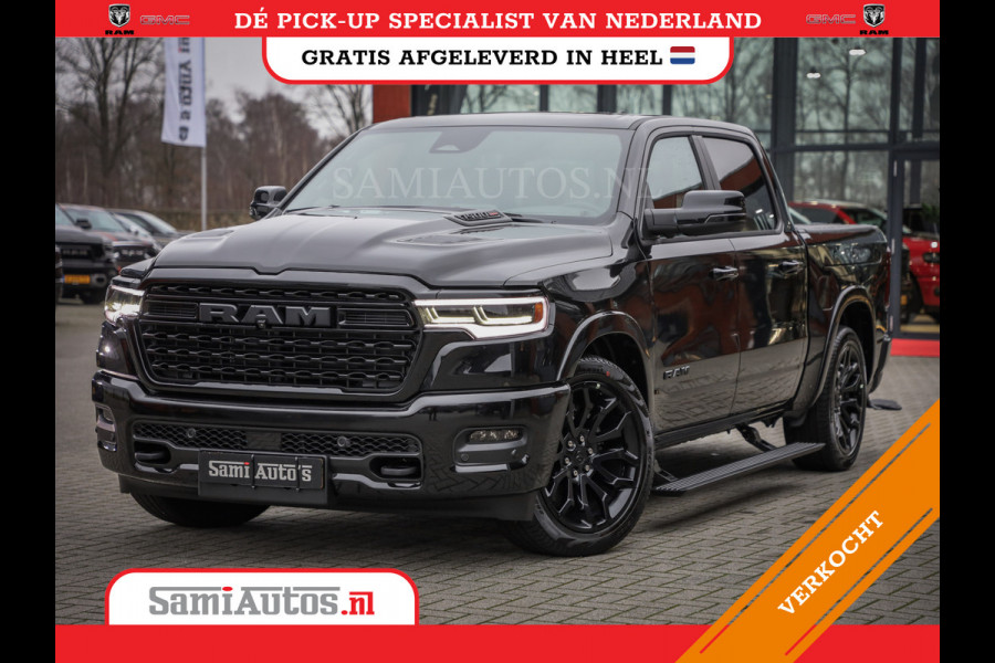 Dodge Ram 1500 LIMITED NIGHT H.O 540PK 706 Nm 2025 | XB9 | MASSAGE | BOM VOL | CREW CAB | DUBBELE CABINE | GRIJSKENTEKEN | DE MEEST LUXUEUZE en BEGEERDE Pick-up VOORRAAD NR 2330 - 7407