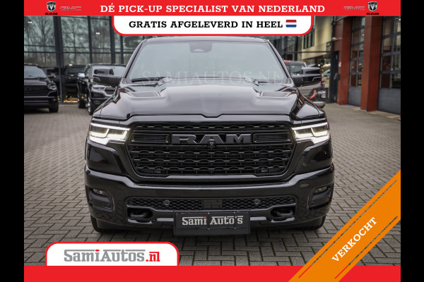 Dodge Ram 1500 LIMITED NIGHT H.O 540PK 706 Nm 2025 | XB9 | MASSAGE | BOM VOL | CREW CAB | DUBBELE CABINE | GRIJSKENTEKEN | DE MEEST LUXUEUZE en BEGEERDE Pick-up VOORRAAD NR 2330 - 7407