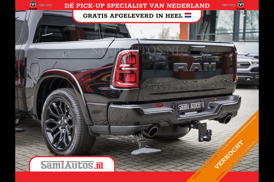 Dodge Ram 1500 LIMITED NIGHT H.O 540PK 706 Nm 2025 | XB9 | MASSAGE | BOM VOL | CREW CAB | DUBBELE CABINE | GRIJSKENTEKEN | DE MEEST LUXUEUZE en BEGEERDE Pick-up VOORRAAD NR 2330 - 7407