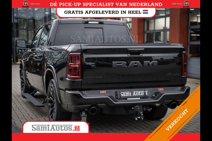 Dodge Ram 1500 LIMITED NIGHT H.O 540PK 706 Nm 2025 | XB9 | MASSAGE | BOM VOL | CREW CAB | DUBBELE CABINE | GRIJSKENTEKEN | DE MEEST LUXUEUZE en BEGEERDE Pick-up VOORRAAD NR 2330 - 7407