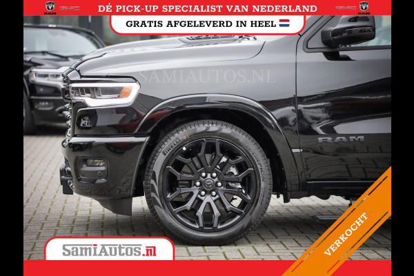 Dodge Ram 1500 LIMITED NIGHT H.O 540PK 706 Nm 2025 | XB9 | MASSAGE | BOM VOL | CREW CAB | DUBBELE CABINE | GRIJSKENTEKEN | DE MEEST LUXUEUZE en BEGEERDE Pick-up VOORRAAD NR 2330 - 7407
