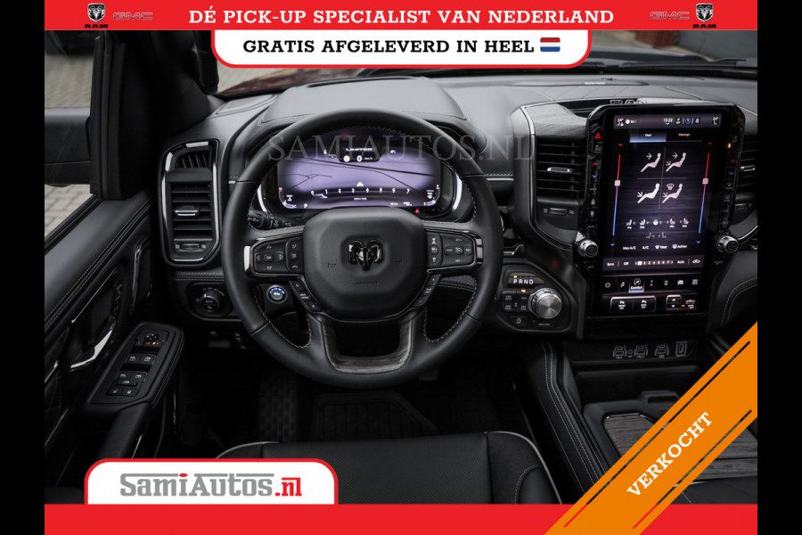 Dodge Ram 1500 LIMITED NIGHT H.O 540PK 706 Nm 2025 | XB9 | MASSAGE | BOM VOL | CREW CAB | DUBBELE CABINE | GRIJSKENTEKEN | DE MEEST LUXUEUZE en BEGEERDE Pick-up VOORRAAD NR 2330 - 7407