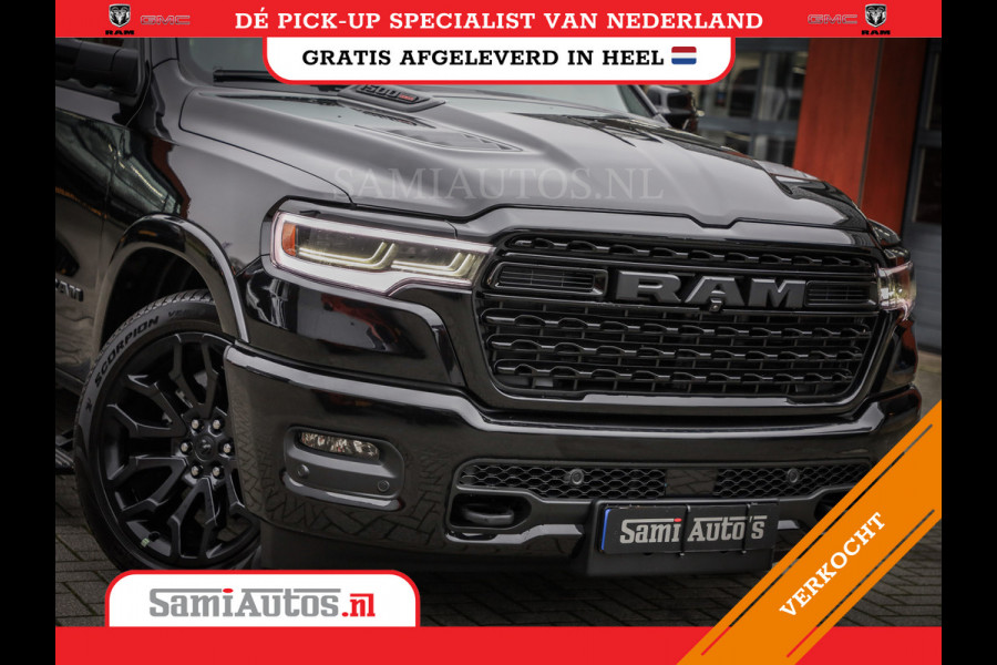 Dodge Ram 1500 LIMITED NIGHT H.O 540PK 706 Nm 2025 | XB9 | MASSAGE | BOM VOL | CREW CAB | DUBBELE CABINE | GRIJSKENTEKEN | DE MEEST LUXUEUZE en BEGEERDE Pick-up VOORRAAD NR 2330 - 7407