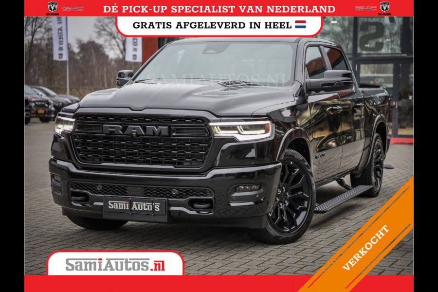 Dodge Ram 1500 LIMITED NIGHT H.O 540PK 706 Nm 2025 | XB9 | MASSAGE | BOM VOL | CREW CAB | DUBBELE CABINE | GRIJSKENTEKEN | DE MEEST LUXUEUZE en BEGEERDE Pick-up VOORRAAD NR 2330 - 7407