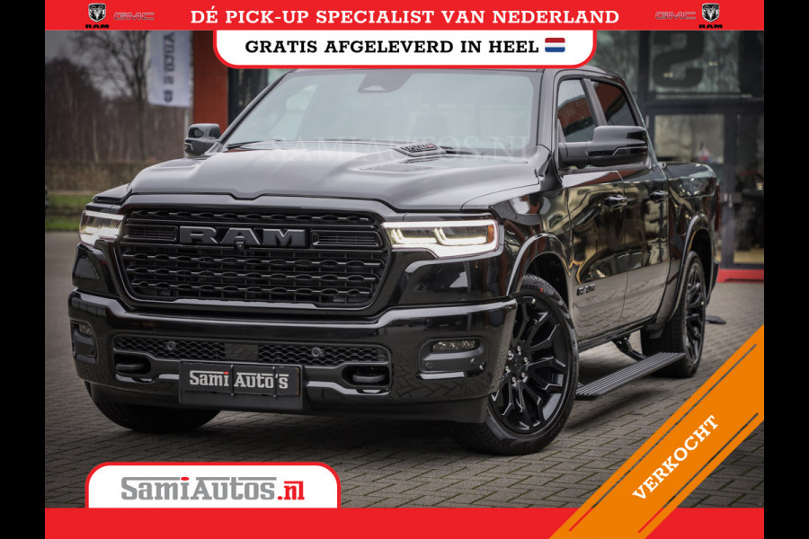 Dodge Ram 1500 LIMITED NIGHT H.O 540PK 706 Nm 2025 | XB9 | MASSAGE | BOM VOL | CREW CAB | DUBBELE CABINE | GRIJSKENTEKEN | DE MEEST LUXUEUZE en BEGEERDE Pick-up VOORRAAD NR 2330 - 7407