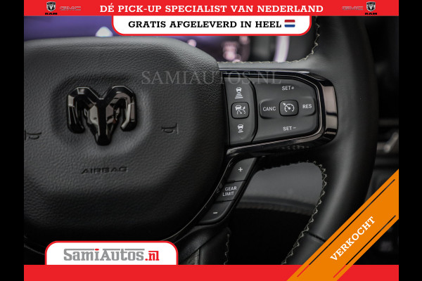 Dodge Ram 1500 LIMITED NIGHT H.O 540PK 706 Nm 2025 | XB9 | MASSAGE | BOM VOL | CREW CAB | DUBBELE CABINE | GRIJSKENTEKEN | DE MEEST LUXUEUZE en BEGEERDE Pick-up VOORRAAD NR 2330 - 7407
