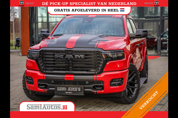 Dodge Ram 2025 NIGHT PREMIUM | BOM VOL + 14.4 INCH SCHERM + LUCHTVERING + HUD | HURRICANE 420PK 636 Nm | PRIJS MET LPG EN COVER EN GARANTI DUBBELE CABINE | PICK UP | 5 PERSOONS | DC | GRIJSKENTEKEN | PR4 FLAME RED | VOORRAAD NR 2234 - 4995