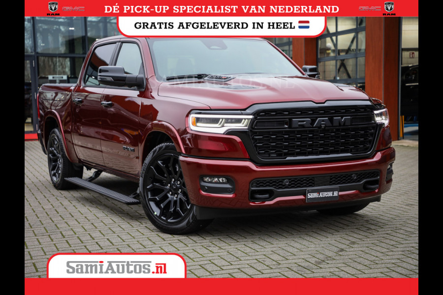 Dodge Ram 1500 LIMITED NIGHT HIGH OUTPUT 540PK 706 Nm 2025 | XB9 | MASSAGE | BOM VOL | CREW CAB | DUBBELE CABINE | GRIJSKENTEKEN | DE MEEST LUXUEUZE en BEGEERDE Pick-up | VOORRAAD NR 2302 - 7425