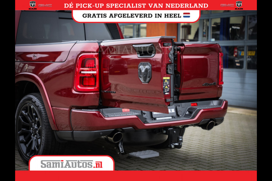 Dodge Ram 1500 LIMITED NIGHT HIGH OUTPUT 540PK 706 Nm 2025 | XB9 | MASSAGE | BOM VOL | CREW CAB | DUBBELE CABINE | GRIJSKENTEKEN | DE MEEST LUXUEUZE en BEGEERDE Pick-up | VOORRAAD NR 2302 - 7425