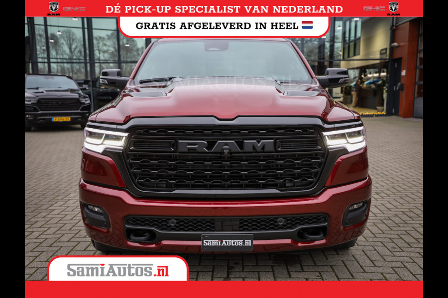 Dodge Ram 1500 LIMITED NIGHT HIGH OUTPUT 540PK 706 Nm 2025 | XB9 | MASSAGE | BOM VOL | CREW CAB | DUBBELE CABINE | GRIJSKENTEKEN | DE MEEST LUXUEUZE en BEGEERDE Pick-up | VOORRAAD NR 2302 - 7425