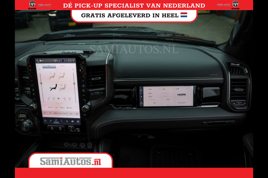 Dodge Ram 1500 LIMITED NIGHT HIGH OUTPUT 540PK 706 Nm 2025 | XB9 | MASSAGE | BOM VOL | CREW CAB | DUBBELE CABINE | GRIJSKENTEKEN | DE MEEST LUXUEUZE en BEGEERDE Pick-up | VOORRAAD NR 2302 - 7425
