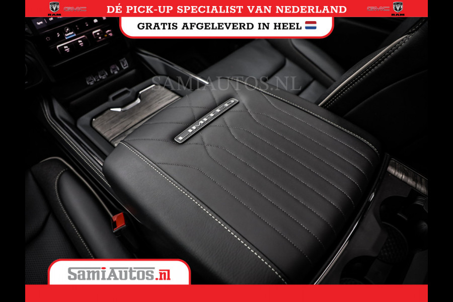 Dodge Ram 1500 LIMITED NIGHT HIGH OUTPUT 540PK 706 Nm 2025 | XB9 | MASSAGE | BOM VOL | CREW CAB | DUBBELE CABINE | GRIJSKENTEKEN | DE MEEST LUXUEUZE en BEGEERDE Pick-up | VOORRAAD NR 2302 - 7425