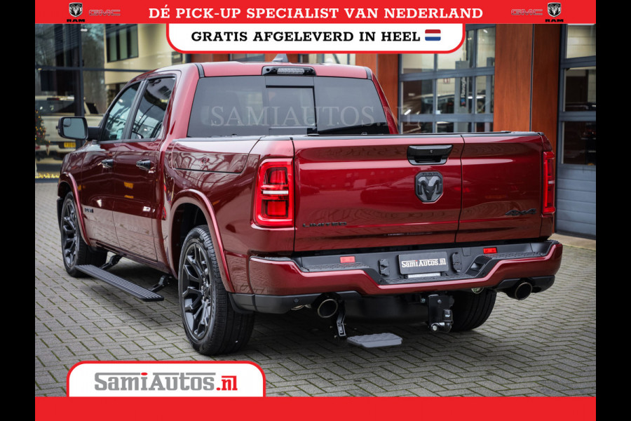 Dodge Ram 1500 LIMITED NIGHT HIGH OUTPUT 540PK 706 Nm 2025 | XB9 | MASSAGE | BOM VOL | CREW CAB | DUBBELE CABINE | GRIJSKENTEKEN | DE MEEST LUXUEUZE en BEGEERDE Pick-up | VOORRAAD NR 2302 - 7425