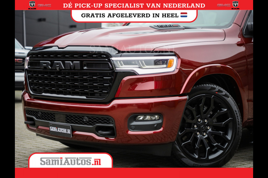 Dodge Ram 1500 LIMITED NIGHT HIGH OUTPUT 540PK 706 Nm 2025 | XB9 | MASSAGE | BOM VOL | CREW CAB | DUBBELE CABINE | GRIJSKENTEKEN | DE MEEST LUXUEUZE en BEGEERDE Pick-up | VOORRAAD NR 2302 - 7425