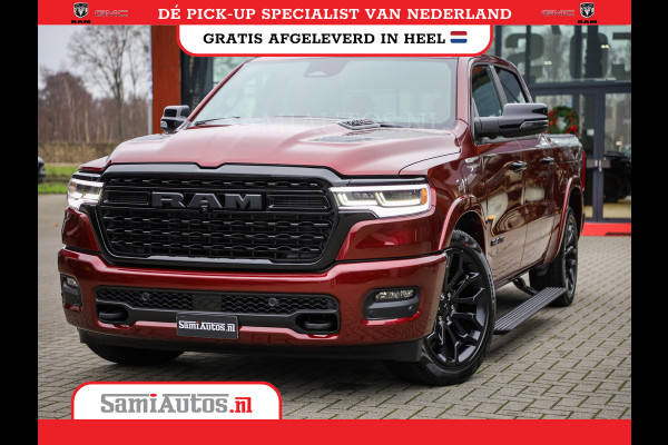 Dodge Ram 1500 LIMITED NIGHT HIGH OUTPUT 540PK 706 Nm 2025 | XB9 | MASSAGE | BOM VOL | CREW CAB | DUBBELE CABINE | GRIJSKENTEKEN | DE MEEST LUXUEUZE en BEGEERDE Pick-up | VOORRAAD NR 2302 - 7425
