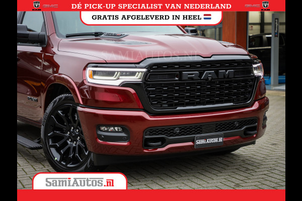Dodge Ram 1500 LIMITED NIGHT HIGH OUTPUT 540PK 706 Nm 2025 | XB9 | MASSAGE | BOM VOL | CREW CAB | DUBBELE CABINE | GRIJSKENTEKEN | DE MEEST LUXUEUZE en BEGEERDE Pick-up | VOORRAAD NR 2302 - 7425
