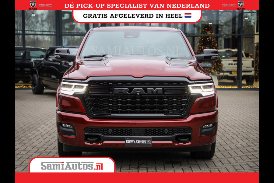 Dodge Ram 1500 LIMITED NIGHT HIGH OUTPUT 540PK 706 Nm 2025 | XB9 | MASSAGE | BOM VOL | CREW CAB | DUBBELE CABINE | GRIJSKENTEKEN | DE MEEST LUXUEUZE en BEGEERDE Pick-up | VOORRAAD NR 2302 - 7425