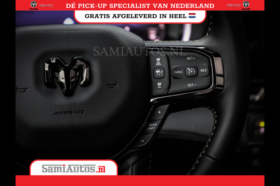 Dodge Ram 1500 LIMITED NIGHT HIGH OUTPUT 540PK 706 Nm 2025 | XB9 | MASSAGE | BOM VOL | CREW CAB | DUBBELE CABINE | GRIJSKENTEKEN | DE MEEST LUXUEUZE en BEGEERDE Pick-up | VOORRAAD NR 2302 - 7425