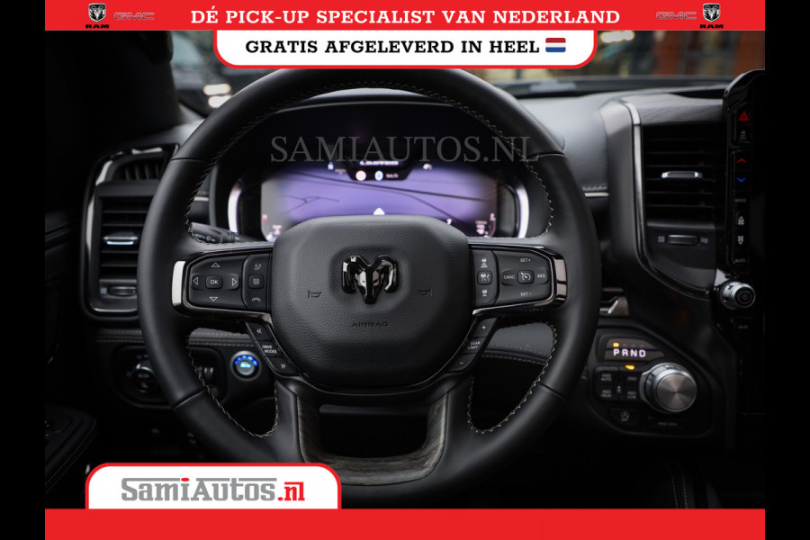 Dodge Ram 1500 LIMITED NIGHT HIGH OUTPUT 540PK 706 Nm 2025 | XB9 | MASSAGE | BOM VOL | CREW CAB | DUBBELE CABINE | GRIJSKENTEKEN | DE MEEST LUXUEUZE en BEGEERDE Pick-up | VOORRAAD NR 2302 - 7425