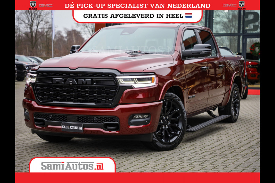 Dodge Ram 1500 LIMITED NIGHT HIGH OUTPUT 540PK 706 Nm 2025 | XB9 | MASSAGE | BOM VOL | CREW CAB | DUBBELE CABINE | GRIJSKENTEKEN | DE MEEST LUXUEUZE en BEGEERDE Pick-up | VOORRAAD NR 2302 - 7425